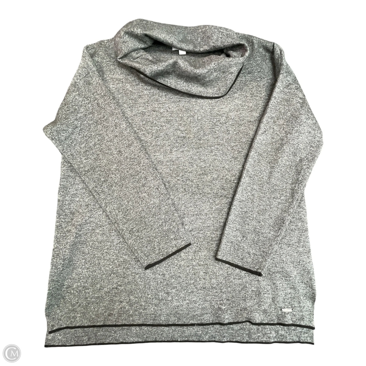 Top Long Sleeve By Calvin Klein In Grey, Size: L