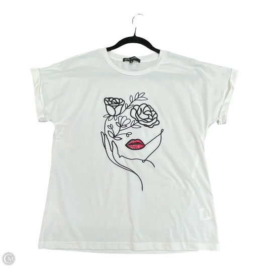 Top Short Sleeve By Clothes Mentor In White, Size: M