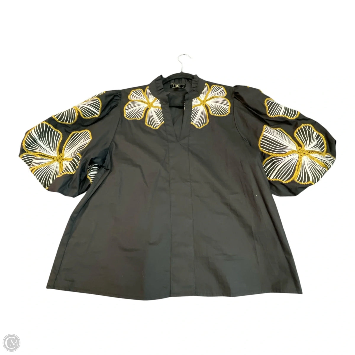 Top Short Sleeve By Thml In Black & White, Size: S