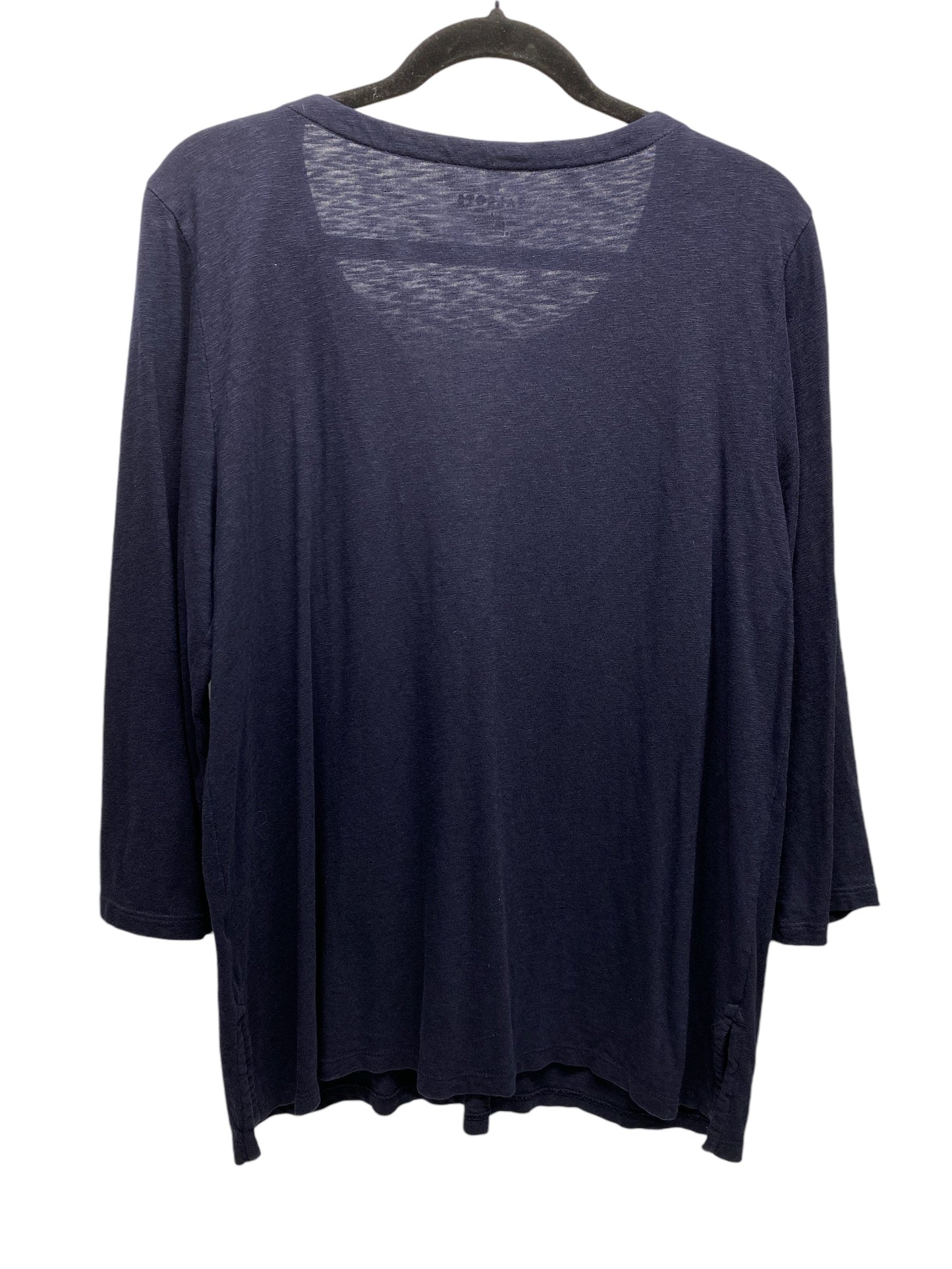 Top 3/4 Sleeve By Talbots In Navy, Size: L