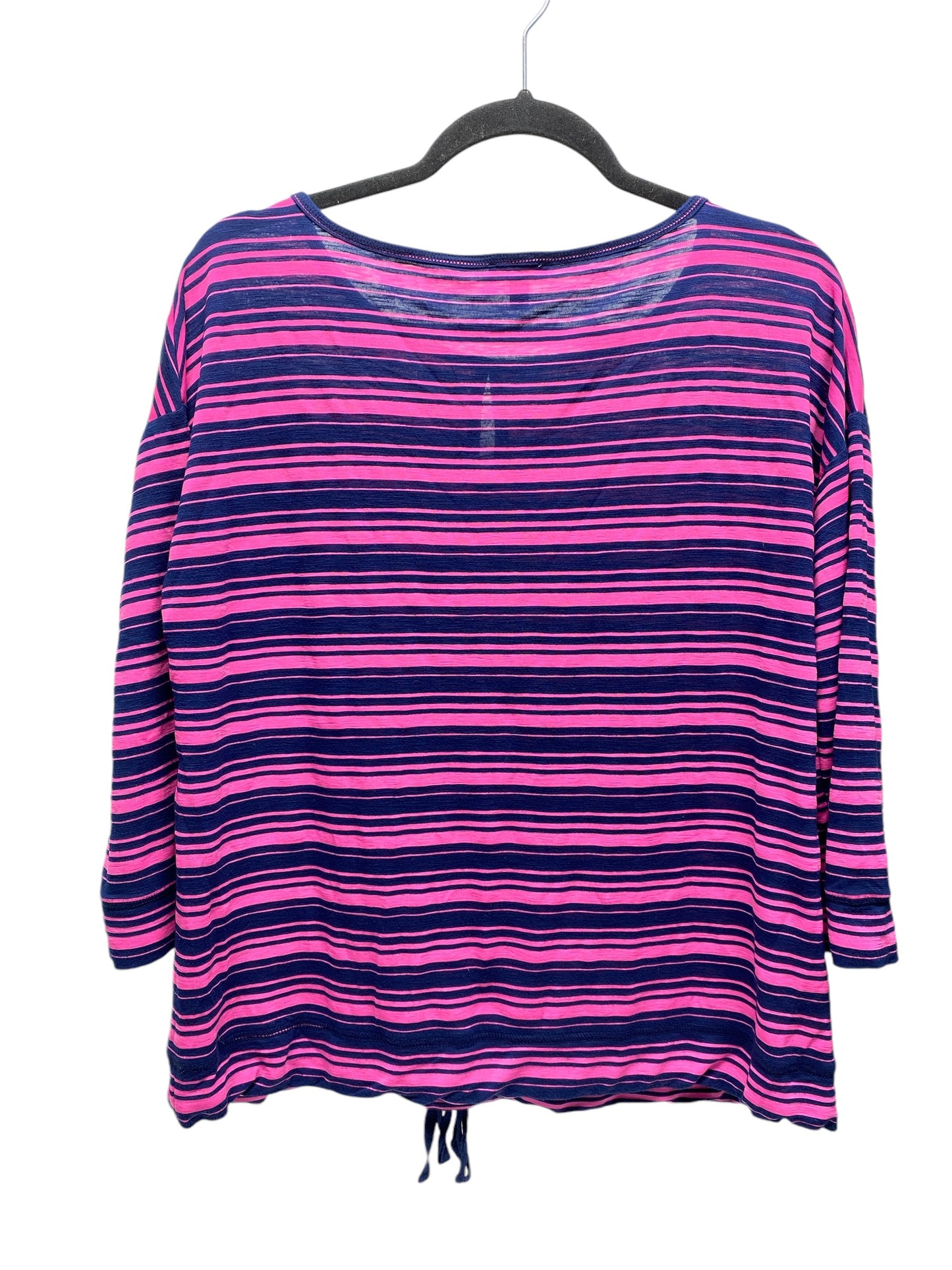 Top 3/4 Sleeve By Talbots In Striped Pattern, Size: L