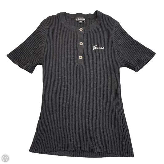 Sweater Short Sleeve By Guess In Black, Size: L