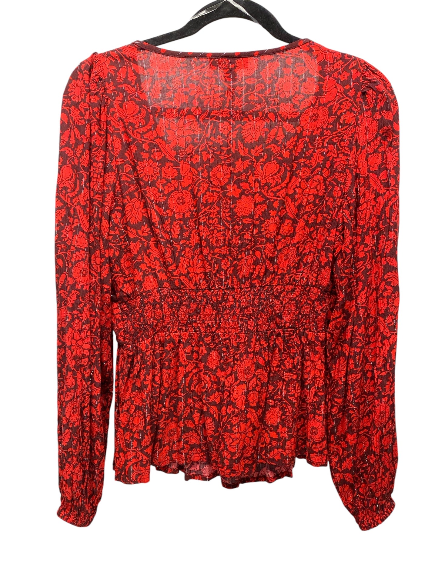 Top Long Sleeve By Knox Rose In Red, Size: Xs