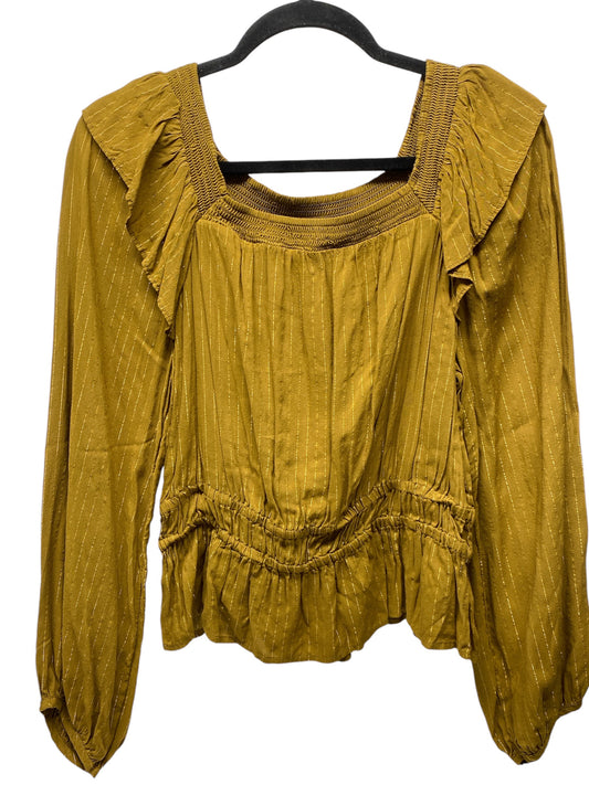 Top Long Sleeve By Universal Thread In Gold, Size: S