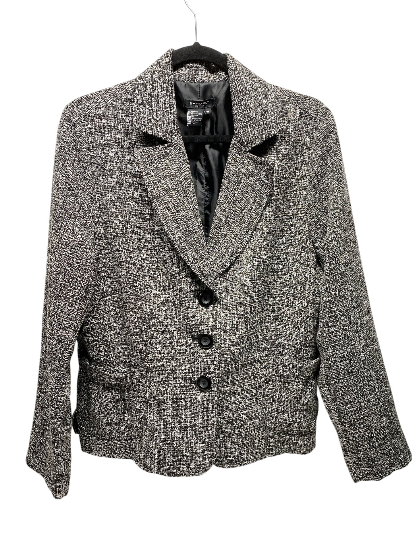 Blazer By Sandro In Black & White, Size: Xl