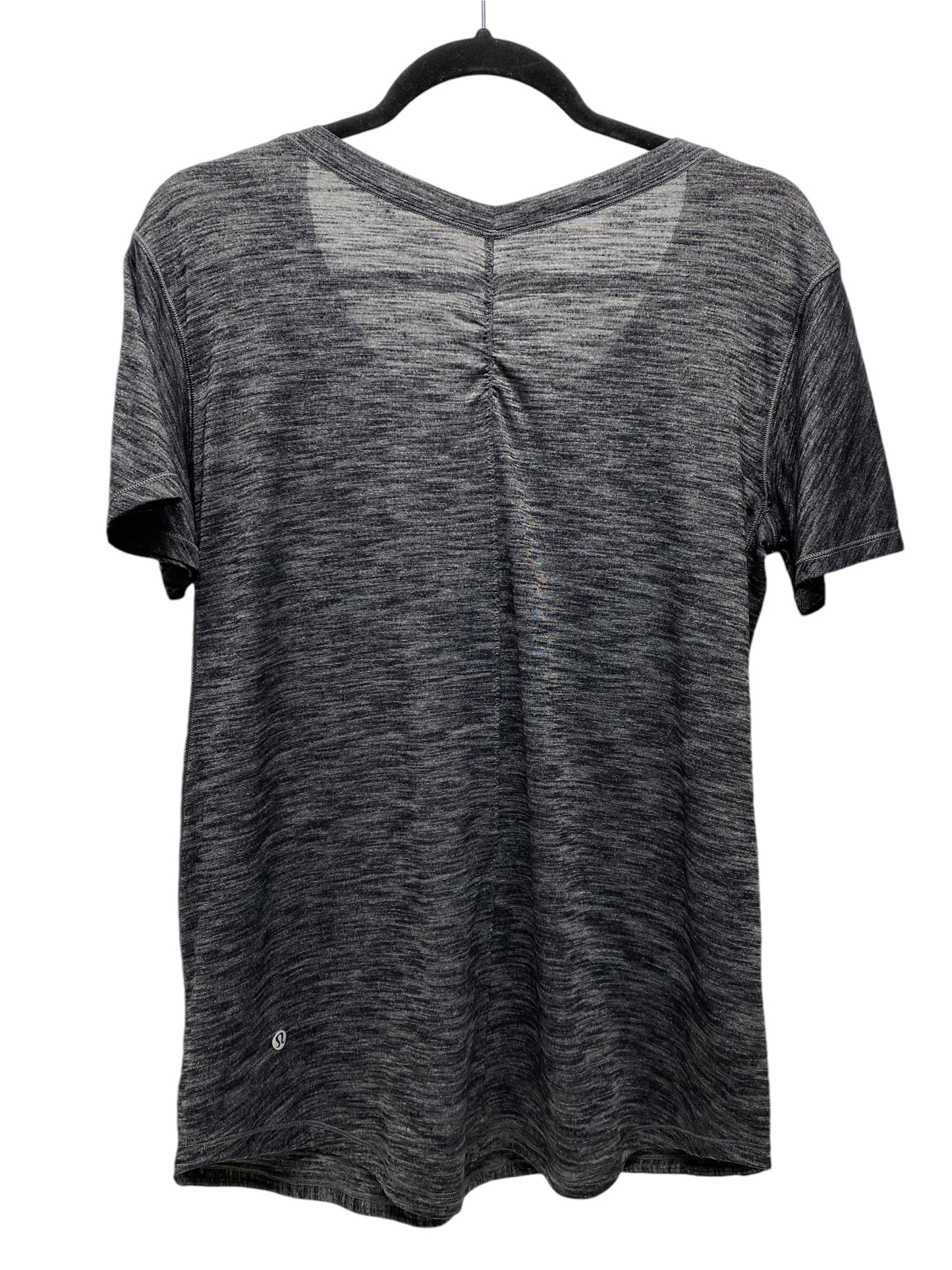 Athletic Top Short Sleeve By Lululemon In Grey, Size: M