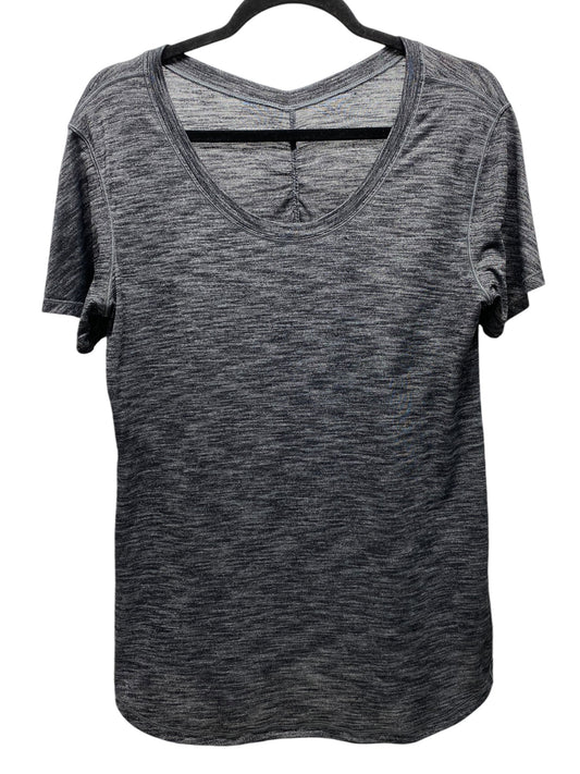 Athletic Top Short Sleeve By Lululemon In Grey, Size: M