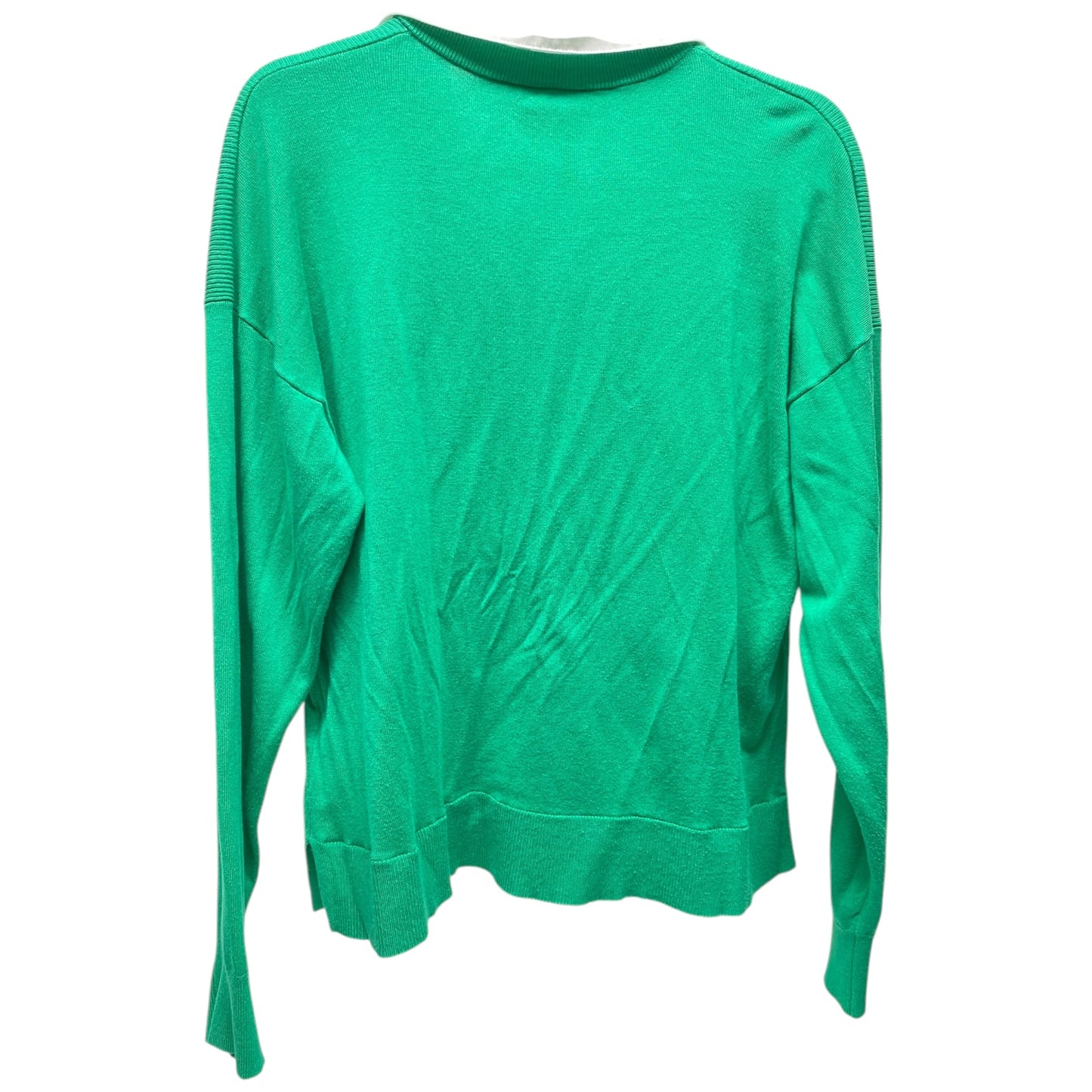 Sweater By Hilary Radley In Green & White, Size: L