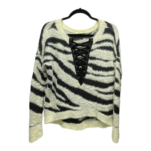 Sweater By Express In Black & White, Size: Xs