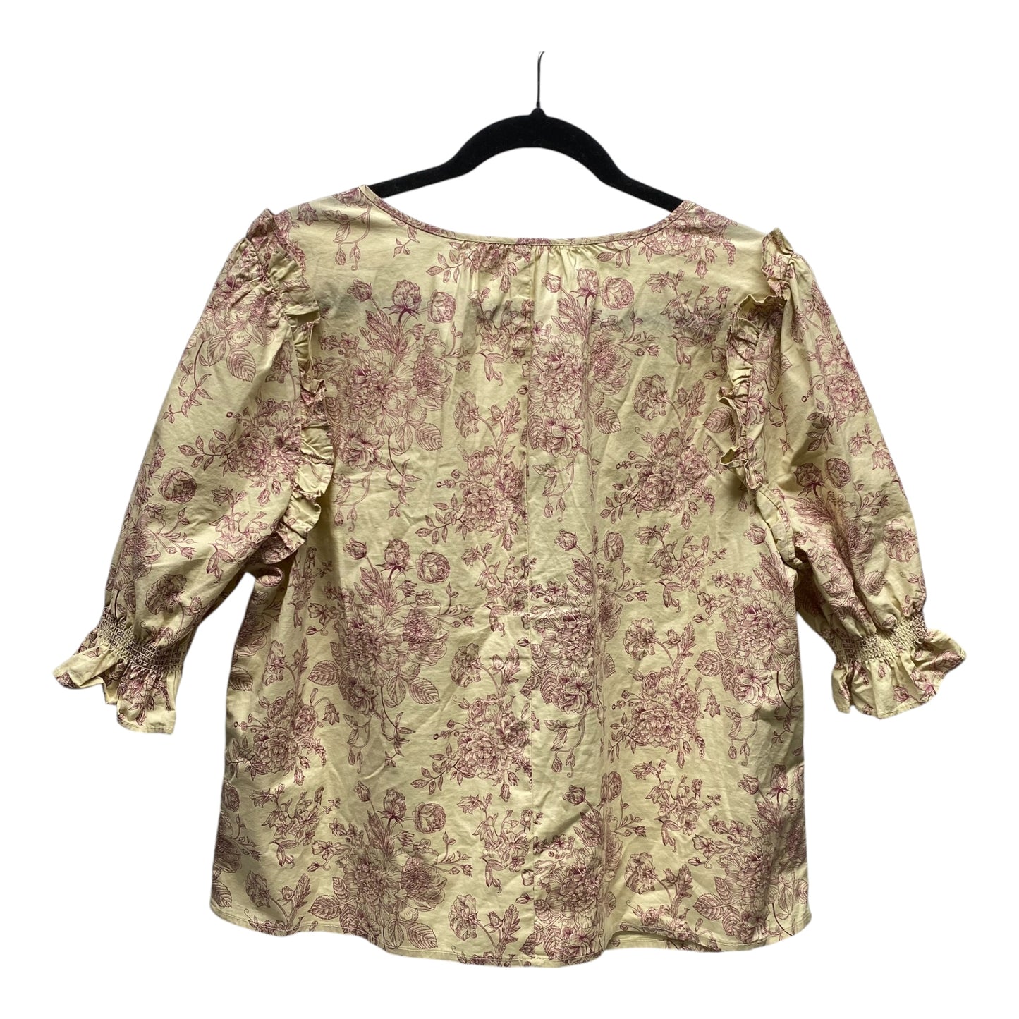 Blouse 3/4 Sleeve By Clothes Mentor In Pink & Tan, Size: Xl