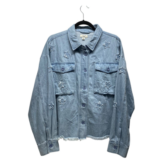 Jacket Denim By Easel In Blue Denim, Size: L