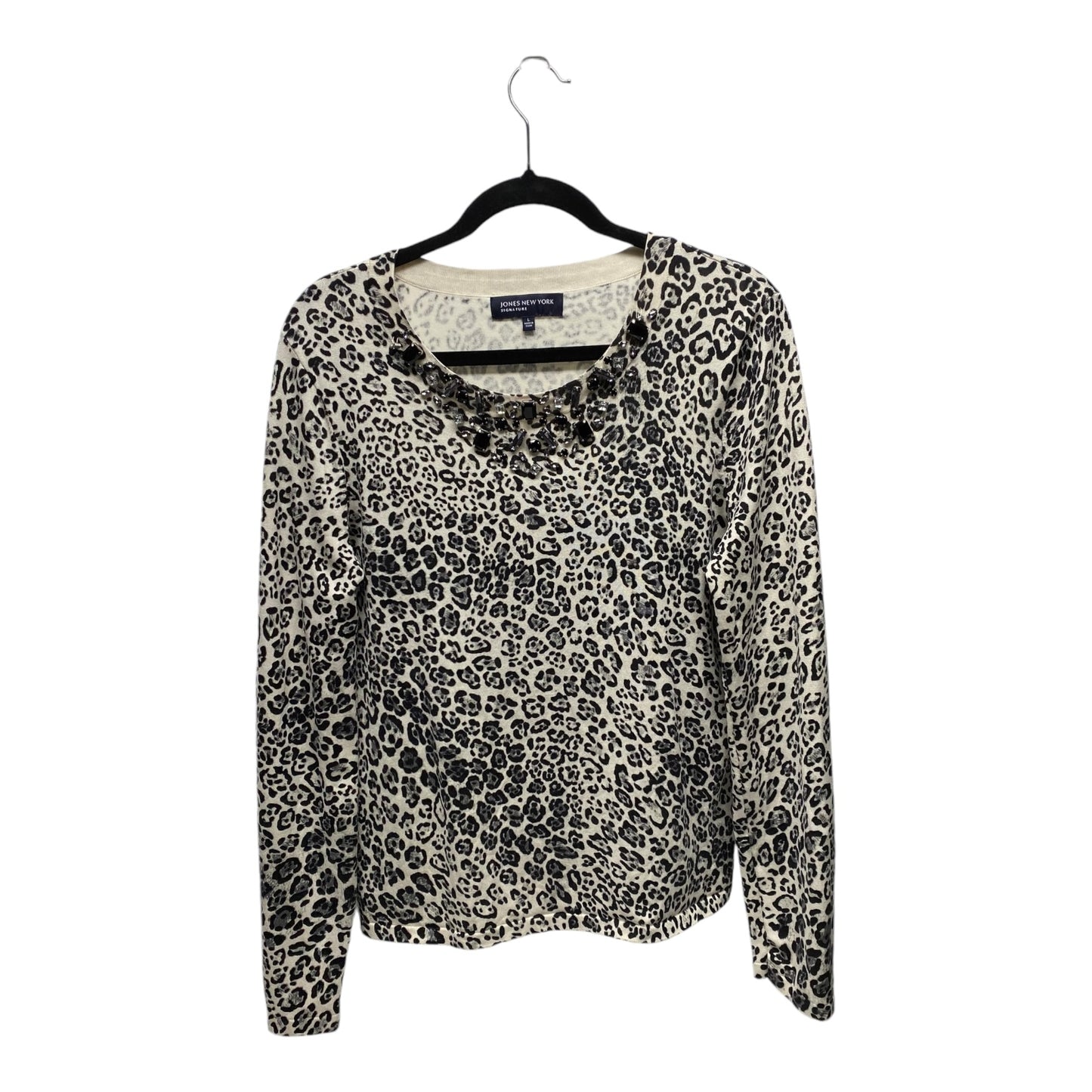 Sweater By Jones New York In Animal Print, Size: L