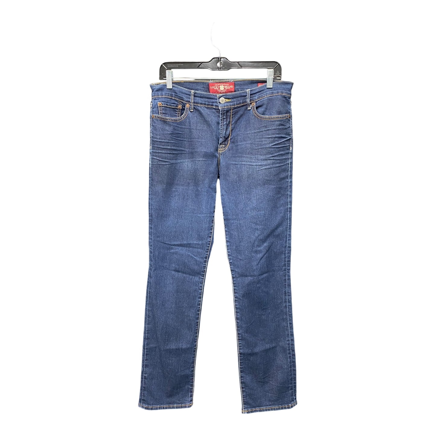 Jeans Straight By Lucky Brand In Blue Denim, Size: 10