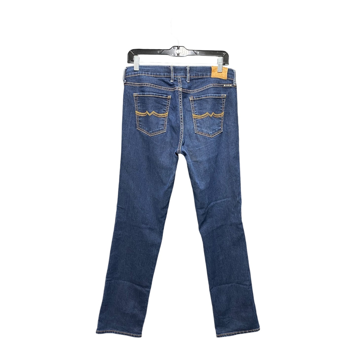 Jeans Straight By Lucky Brand In Blue Denim, Size: 10