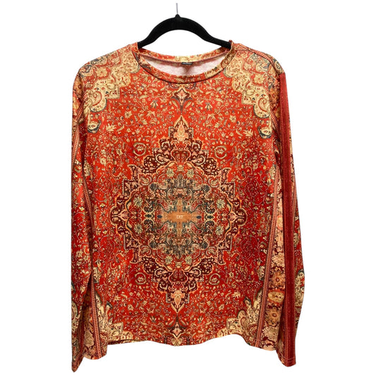 Top Long Sleeve By Clothes Mentor In Orange, Size: Xl