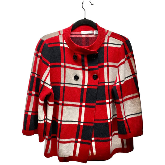 Cardigan By Luxe In Black & Red, Size: Xl