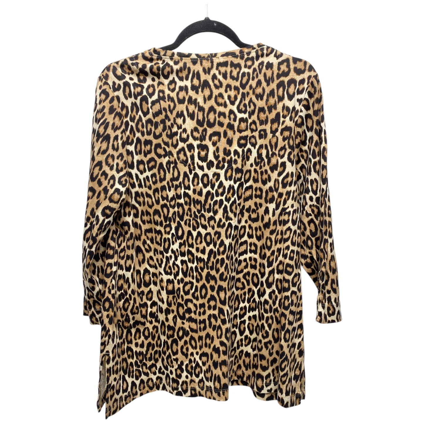 Top 3/4 Sleeve By Chicos In Animal Print, Size: L