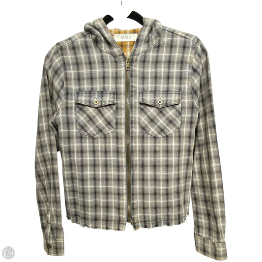 Top Long Sleeve By Mod In Plaid Pattern, Size: S