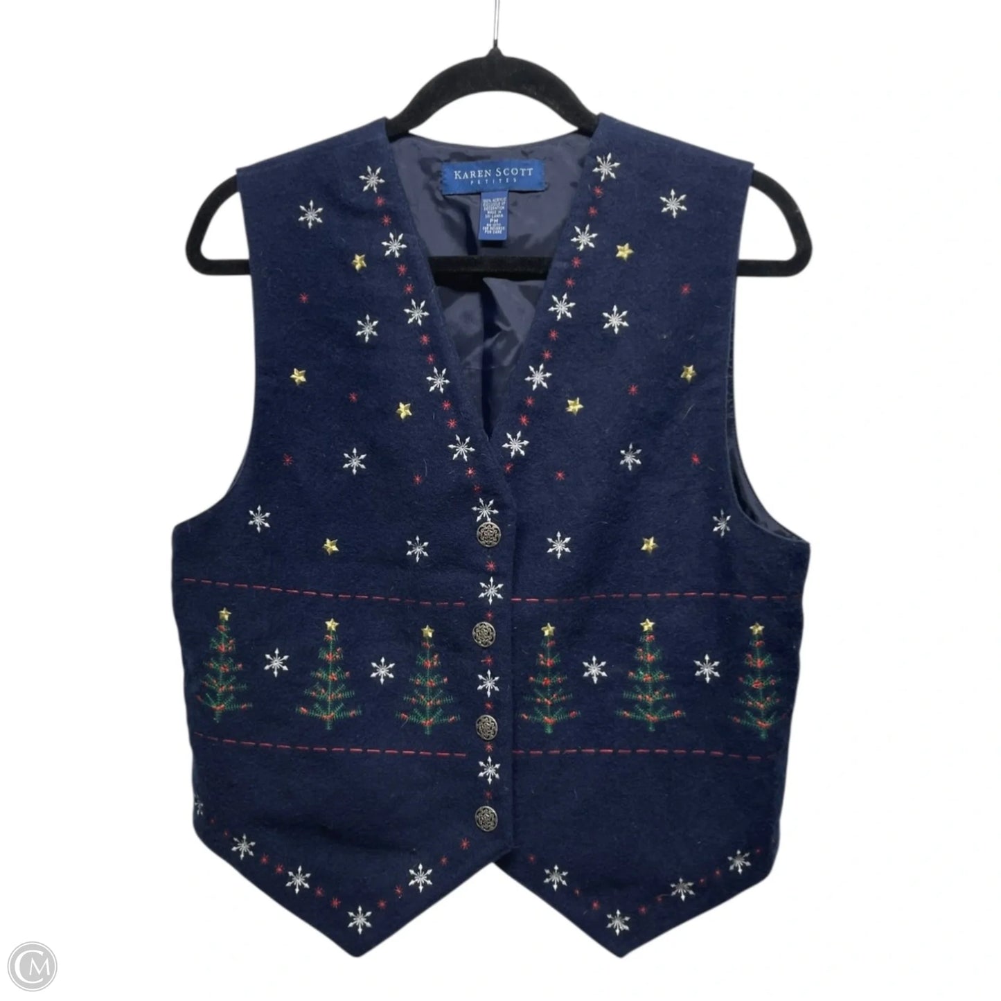 Vest Fleece By Karen Scott In Blue, Size: Mp