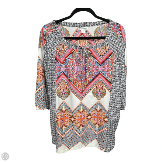 Top 3/4 Sleeve By Hannah In Multi-colored, Size: M