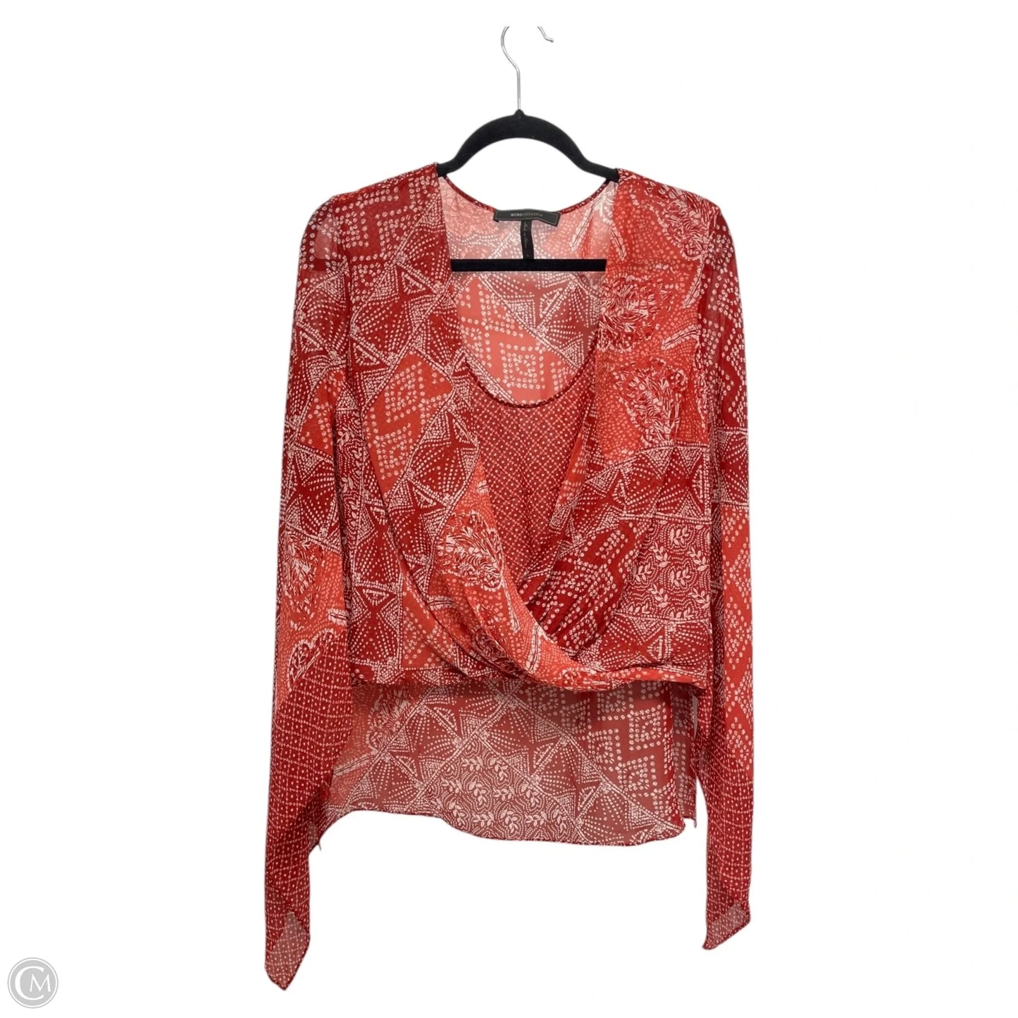 Top Long Sleeve By Bcbgmaxazria In Red, Size: L