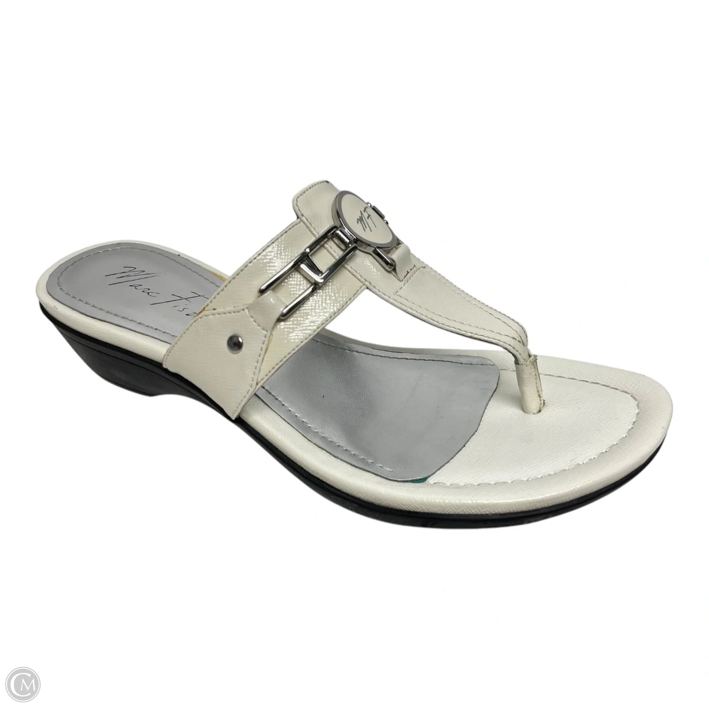 Sandals Heels Wedge By Marc Fisher In White, Size: 8