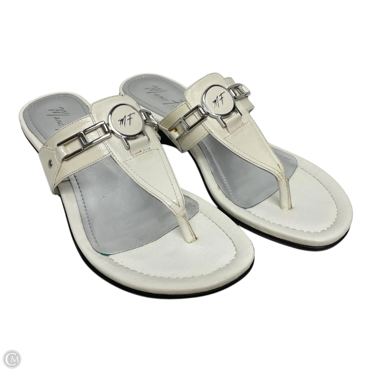 Sandals Heels Wedge By Marc Fisher In White, Size: 8