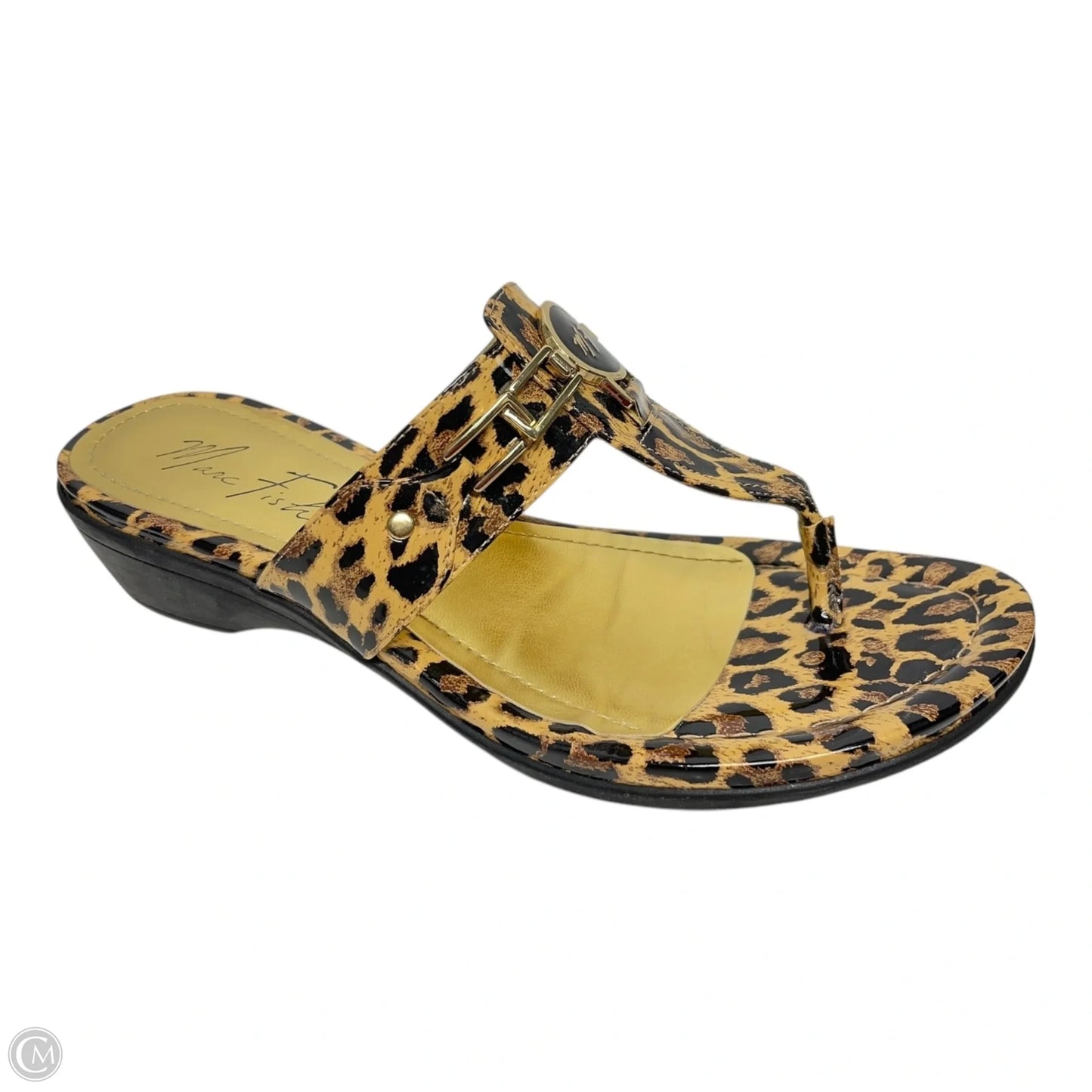 Sandals Heels Wedge By Marc Fisher In Animal Print, Size: 8