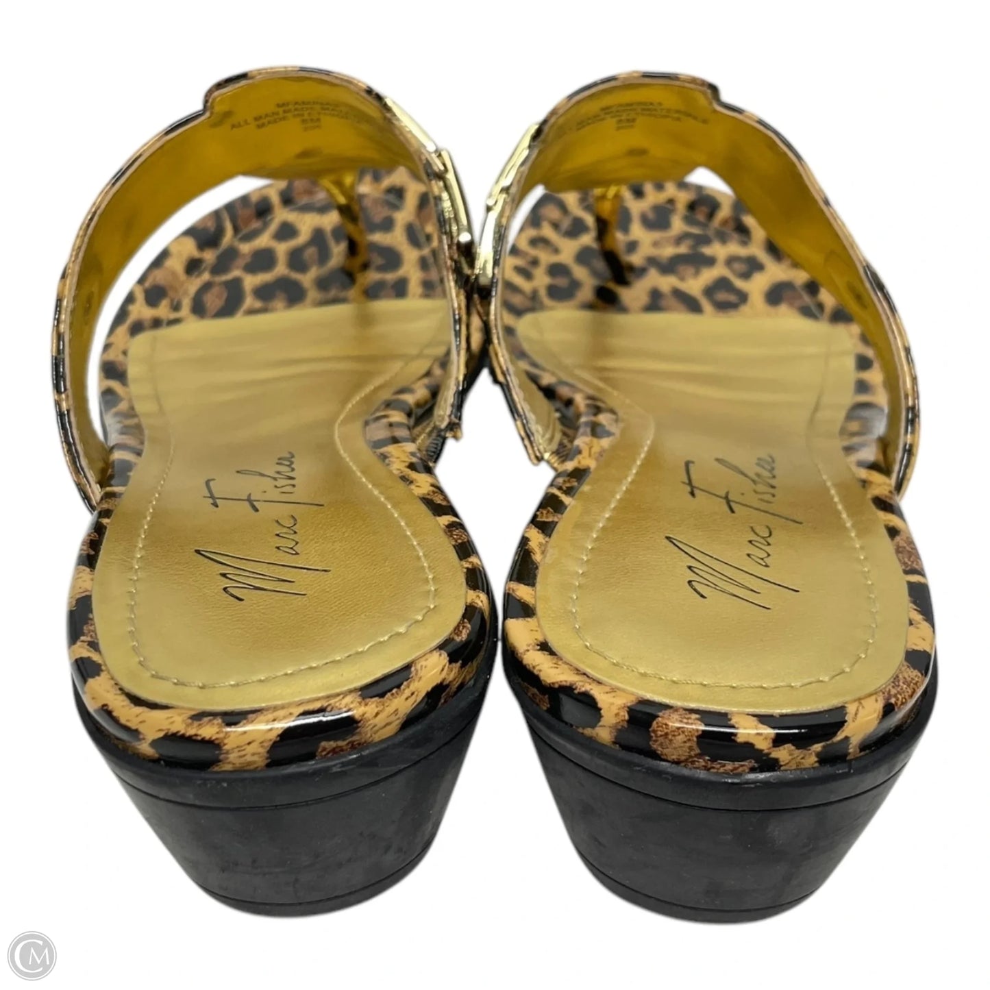 Sandals Heels Wedge By Marc Fisher In Animal Print, Size: 8