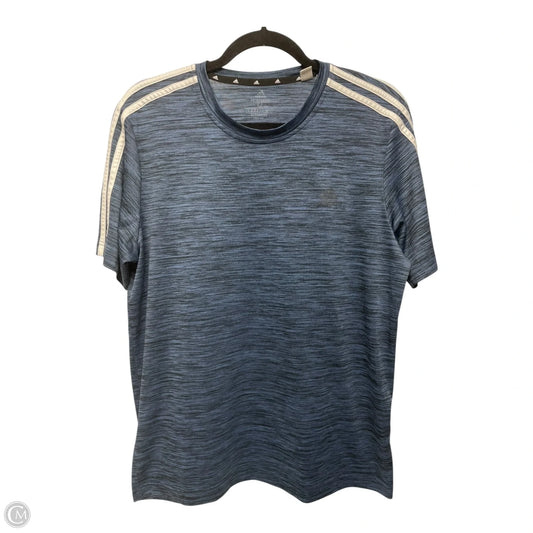 Athletic Top Short Sleeve By Adidas In Blue, Size: M