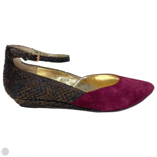 Shoes Heels Wedge By Seychelles In Maroon, Size: 6.5