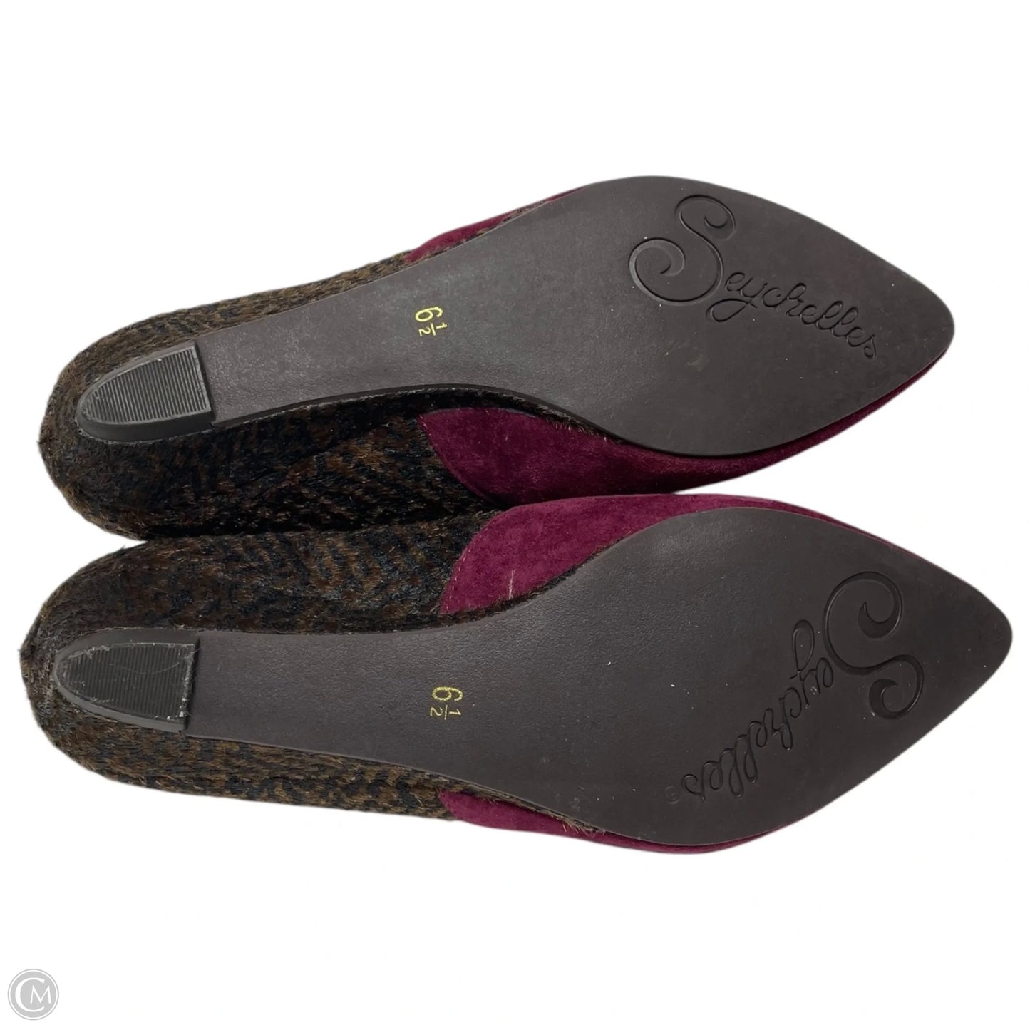 Shoes Heels Wedge By Seychelles In Maroon, Size: 6.5