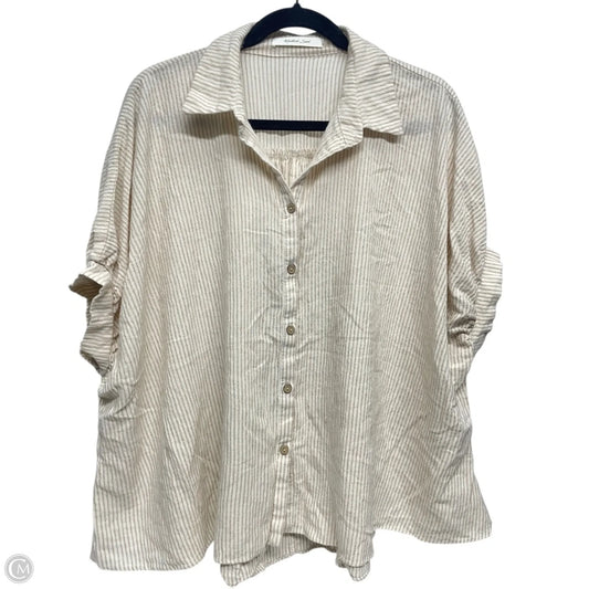 Top Short Sleeve By Mustard Seed In Beige, Size: S