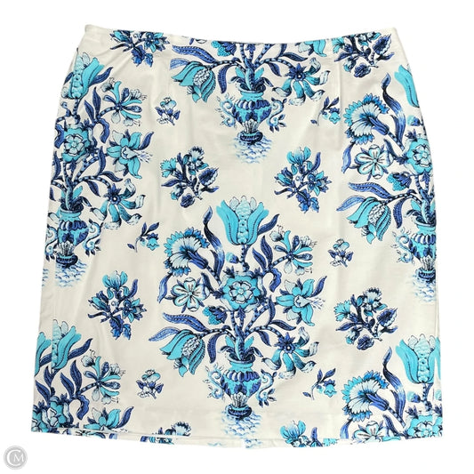 Skirt Mini & Short By Talbots In Blue & White, Size: Xl