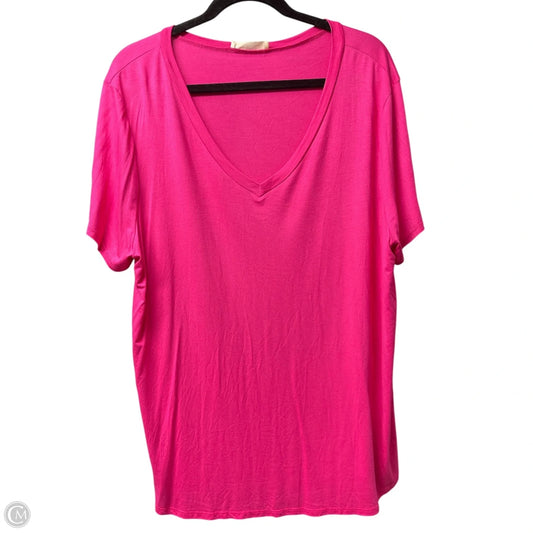 Top Short Sleeve Basic By A. GAIN -  In Pink, Size: 3x