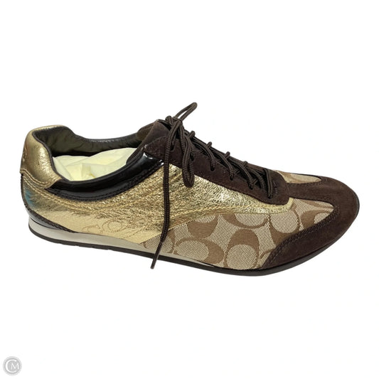 Shoes Designer By Coach In Gold, Size: 9.5
