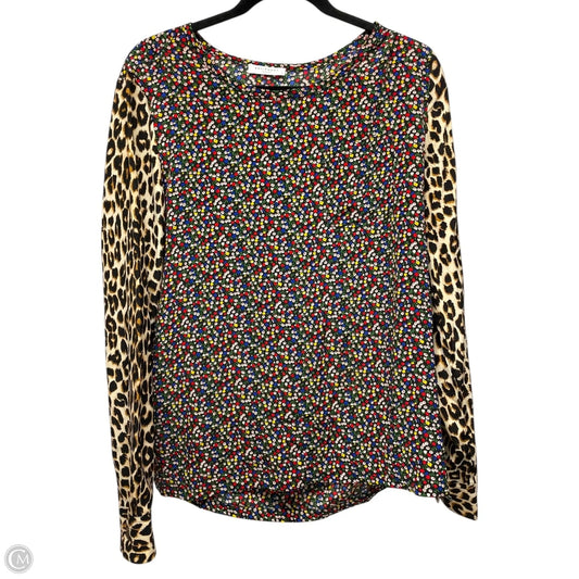 Top Long Sleeve By Equipment In Animal Print, Size: L