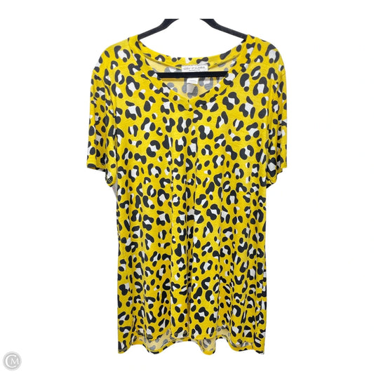 Top Short Sleeve By GIDDY UP GLAMOUR In Animal Print, Size: Xl