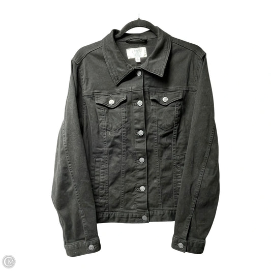 Jacket Denim By Time And Tru In Black, Size: L