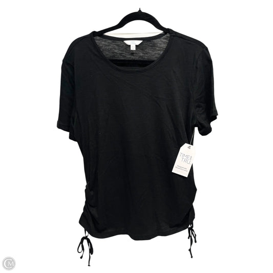 Top Short Sleeve Basic By Time And Tru In Black, Size: L