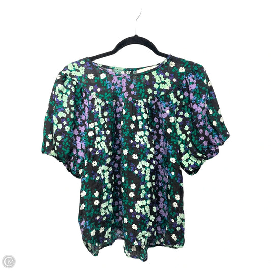 Top Short Sleeve By Loft In Floral Print, Size: Mp