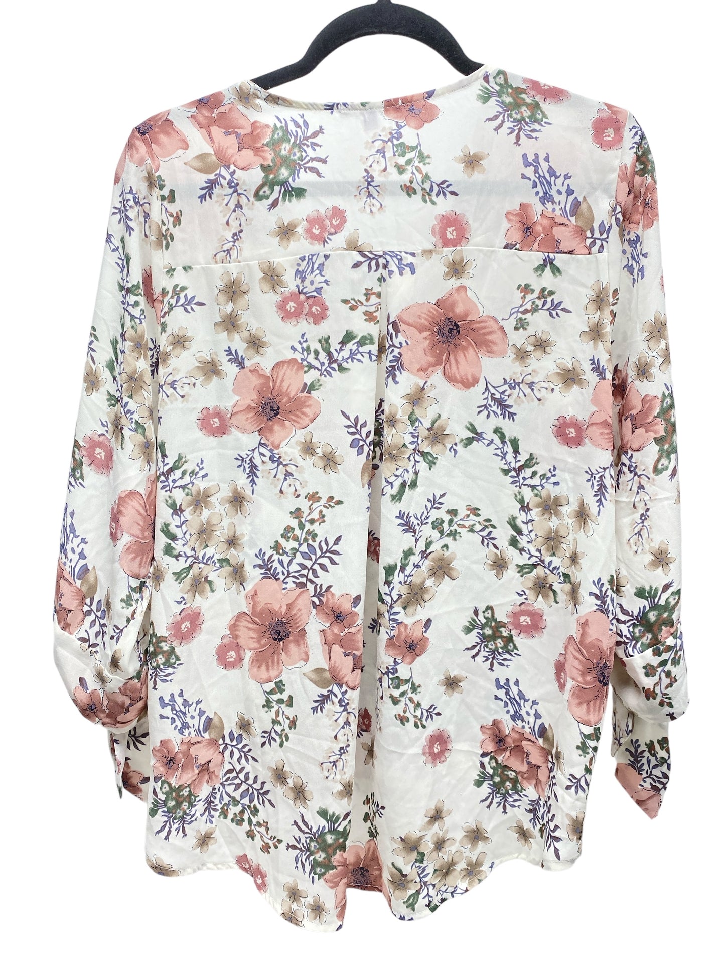 Blouse 3/4 Sleeve By West Kei In Floral Print, Size: L