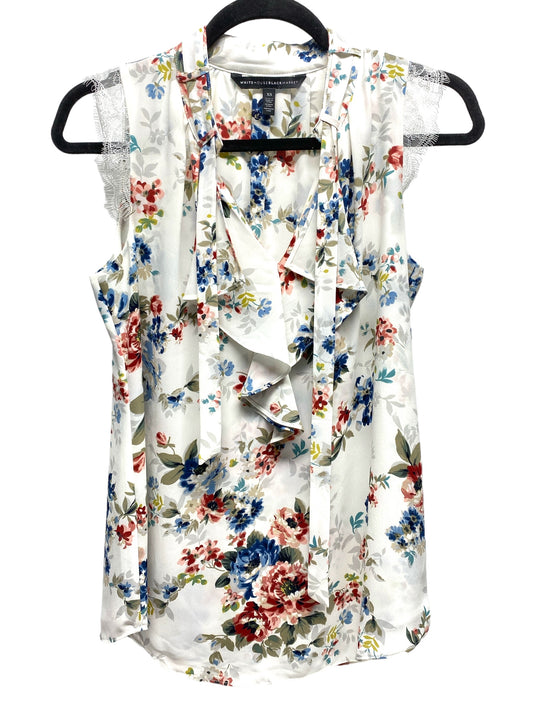 Blouse Sleeveless By White House Black Market In Floral Print, Size: Xs