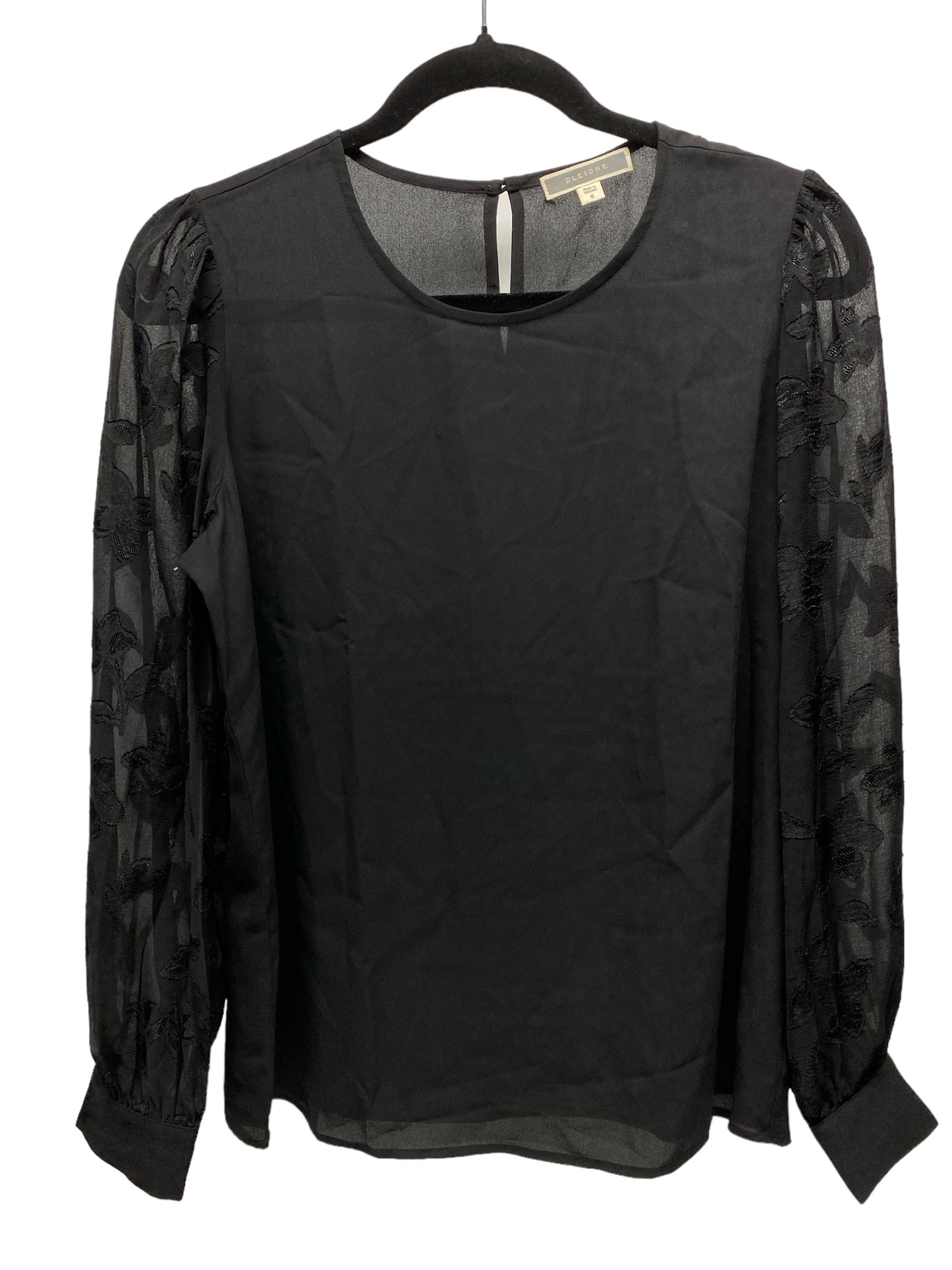 Blouse Long Sleeve By Pleione In Black, Size: S