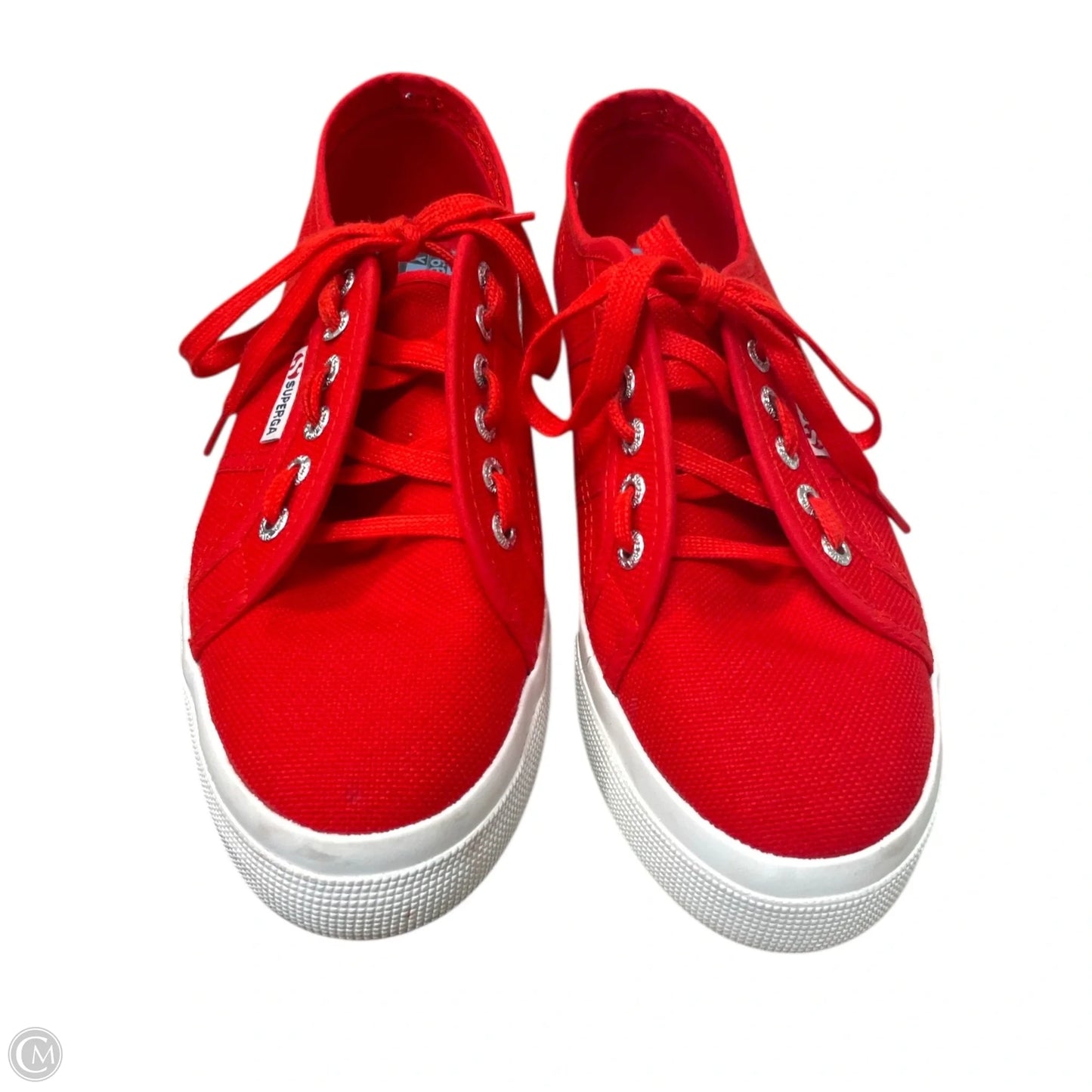 Shoes Sneakers Platform By Superga In Red & White, Size: 9