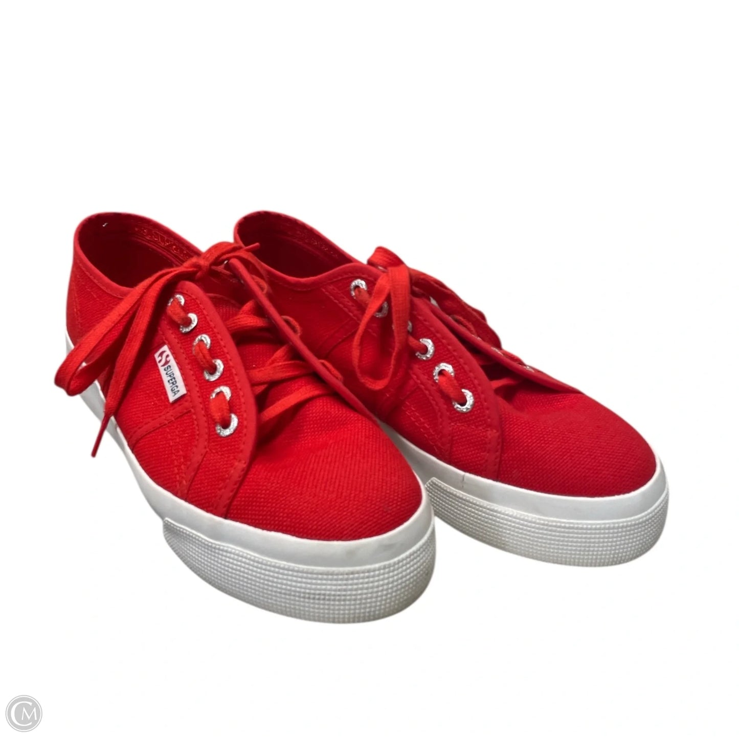 Shoes Sneakers Platform By Superga In Red & White, Size: 9