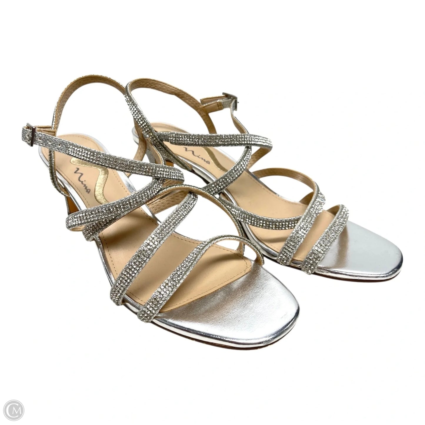 Shoes Heels Block By Nina In Silver, Size: 8.5