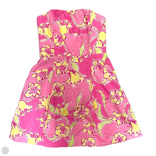 Dress Designer By Lilly Pulitzer In Pink & Yellow, Size: 8