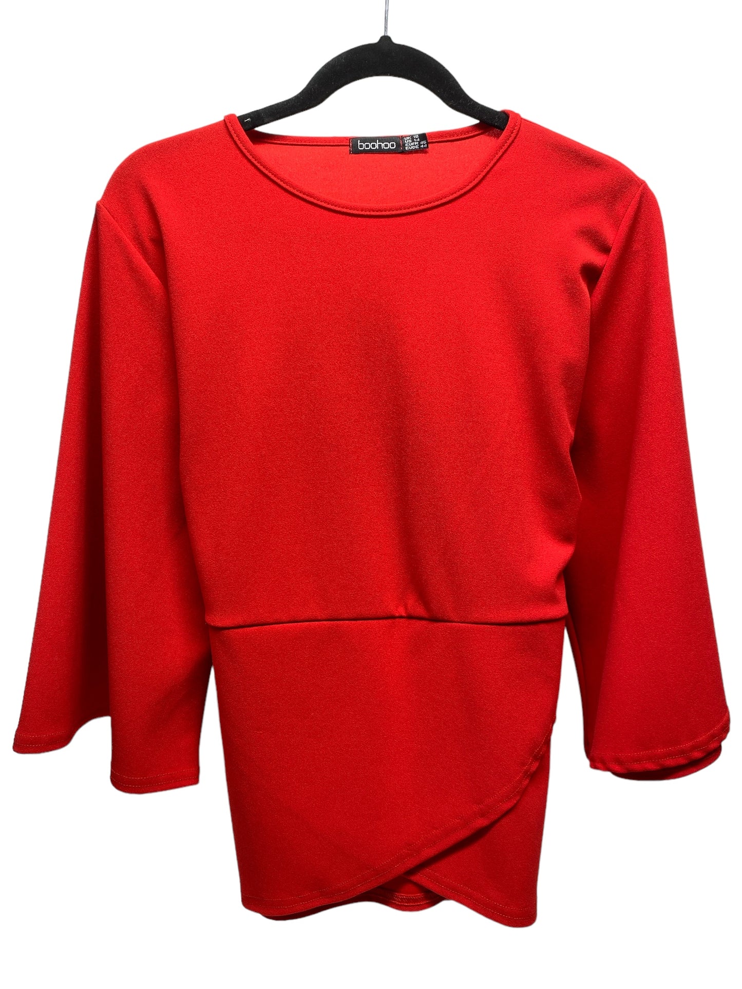 Top Short Sleeve By Boohoo Boutique In Red, Size: 14