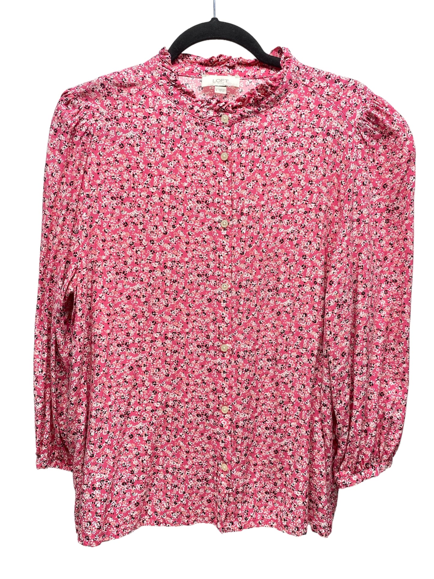 Top Long Sleeve By Loft In Pink, Size: L